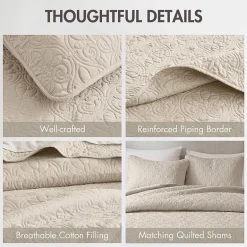 Madison Park Mansfield Antimicrobial Treated Reversible Quilt Set
