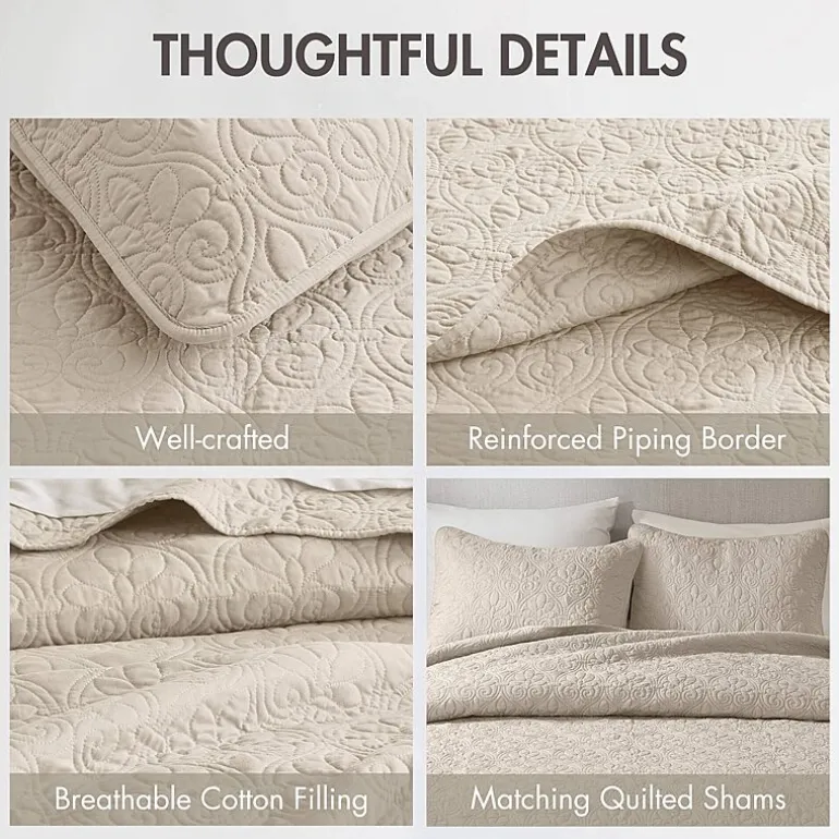 Madison Park Mansfield Antimicrobial Treated Reversible Quilt Set