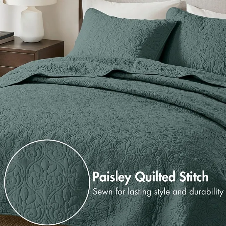 Madison Park Mansfield Antimicrobial Treated Reversible Quilt Set