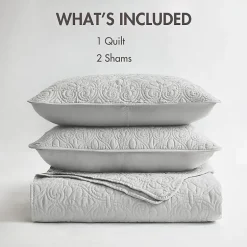 Madison Park Mansfield Antimicrobial Treated Reversible Quilt Set