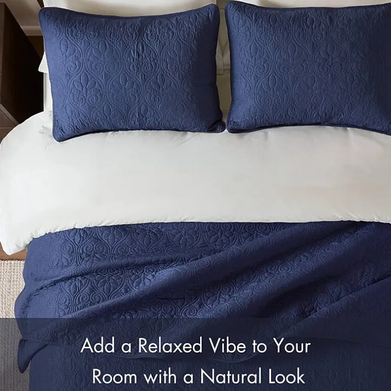 Madison Park Mansfield Antimicrobial Treated Reversible Quilt Set