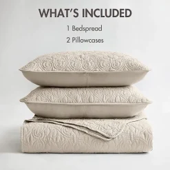 Madison Park Mansfield Oversized Antimicrobial Treated 3pc Bedspread Set