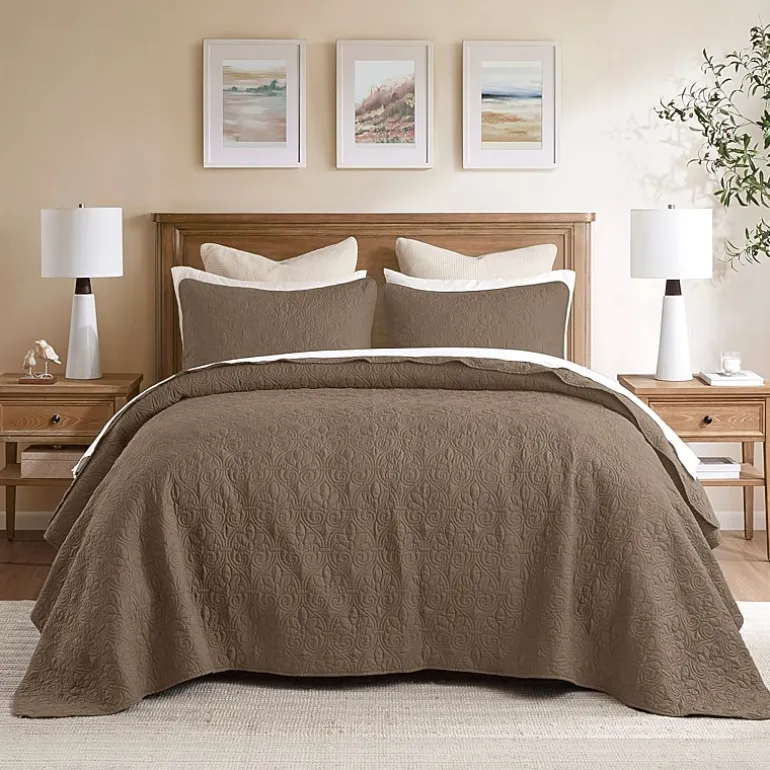 Madison Park Mansfield Oversized Antimicrobial Treated 3pc Bedspread Set