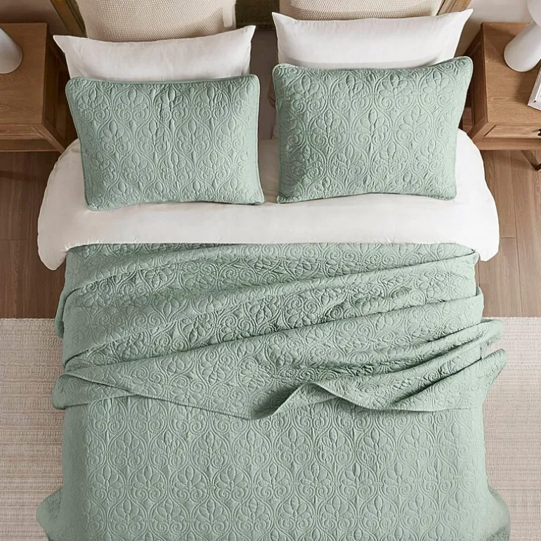 Madison Park Mansfield Oversized Antimicrobial Treated 3pc Bedspread Set