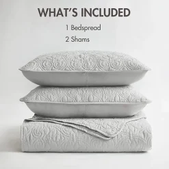 Madison Park Mansfield Oversized Antimicrobial Treated 3pc Bedspread Set