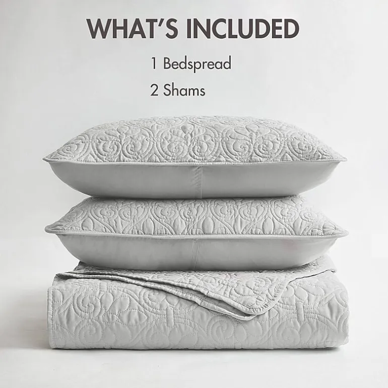 Madison Park Mansfield Oversized Antimicrobial Treated 3pc Bedspread Set