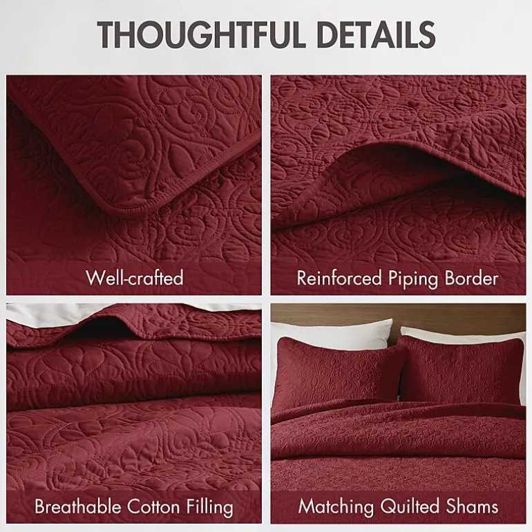 Madison Park Mansfield Oversized Antimicrobial Treated 3pc Bedspread Set