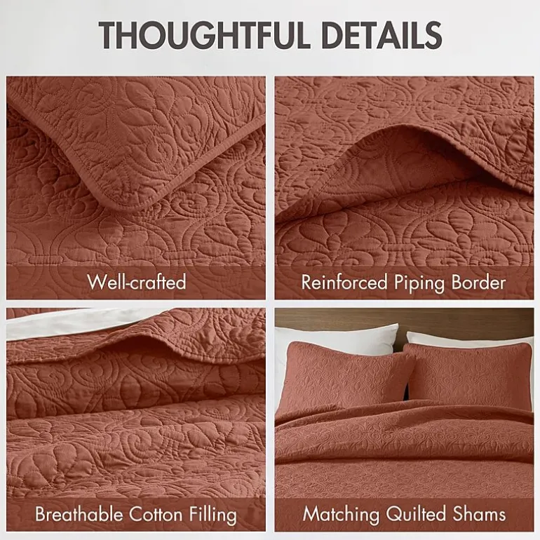 Madison Park Mansfield Oversized Antimicrobial Treated 3pc Bedspread Set