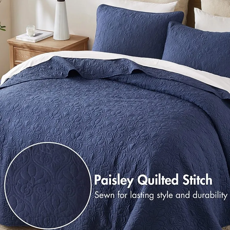 Madison Park Mansfield Oversized Antimicrobial Treated 3pc Bedspread Set