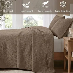 Madison Park Mansfield Oversized Antimicrobial Treated 3pc Bedspread Set