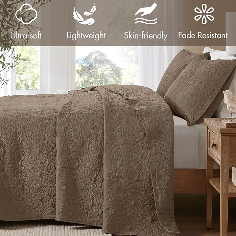Madison Park Mansfield Oversized Antimicrobial Treated 3pc Bedspread Set