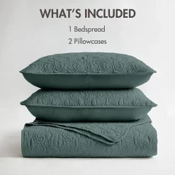 Madison Park Mansfield Oversized Antimicrobial Treated 3pc Bedspread Set
