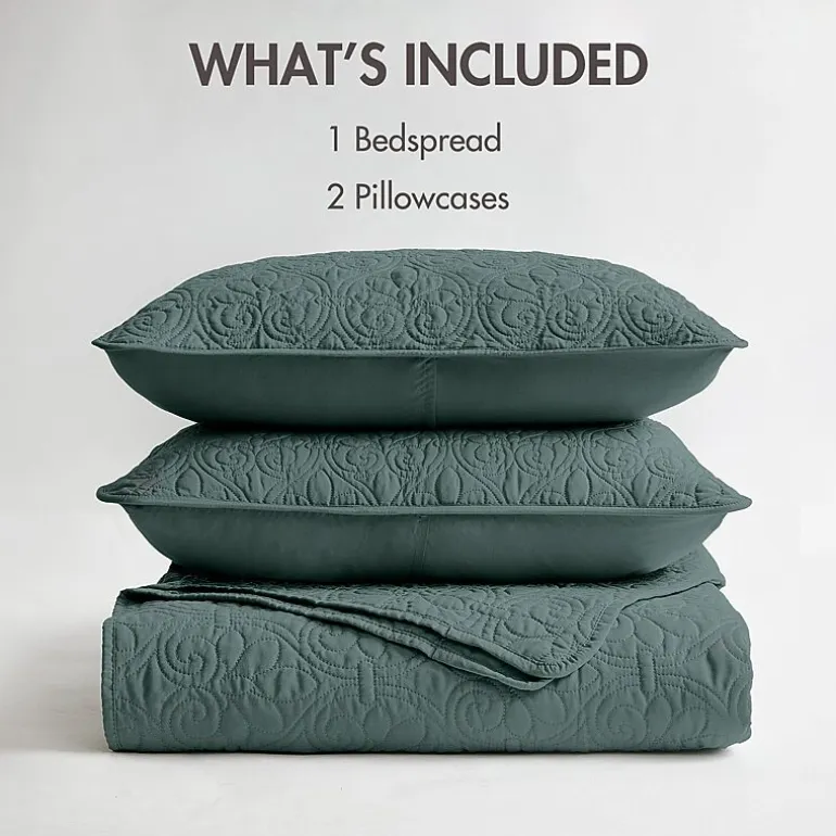 Madison Park Mansfield Oversized Antimicrobial Treated 3pc Bedspread Set