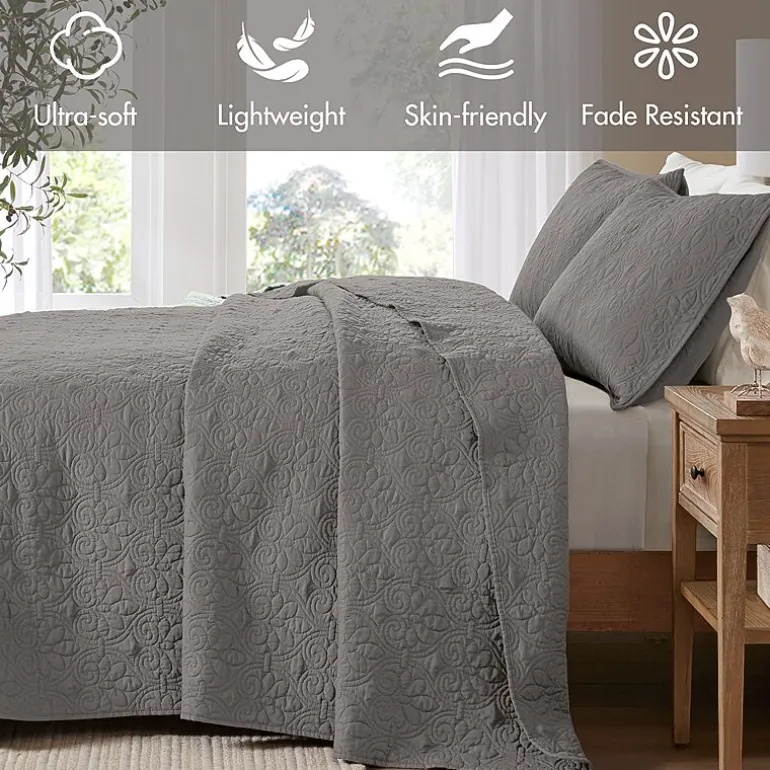 Madison Park Mansfield Oversized Antimicrobial Treated 3pc Bedspread Set