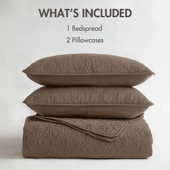 Madison Park Mansfield Oversized Antimicrobial Treated 3pc Bedspread Set