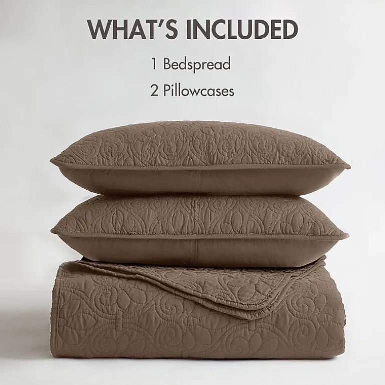 Madison Park Mansfield Oversized Antimicrobial Treated 3pc Bedspread Set