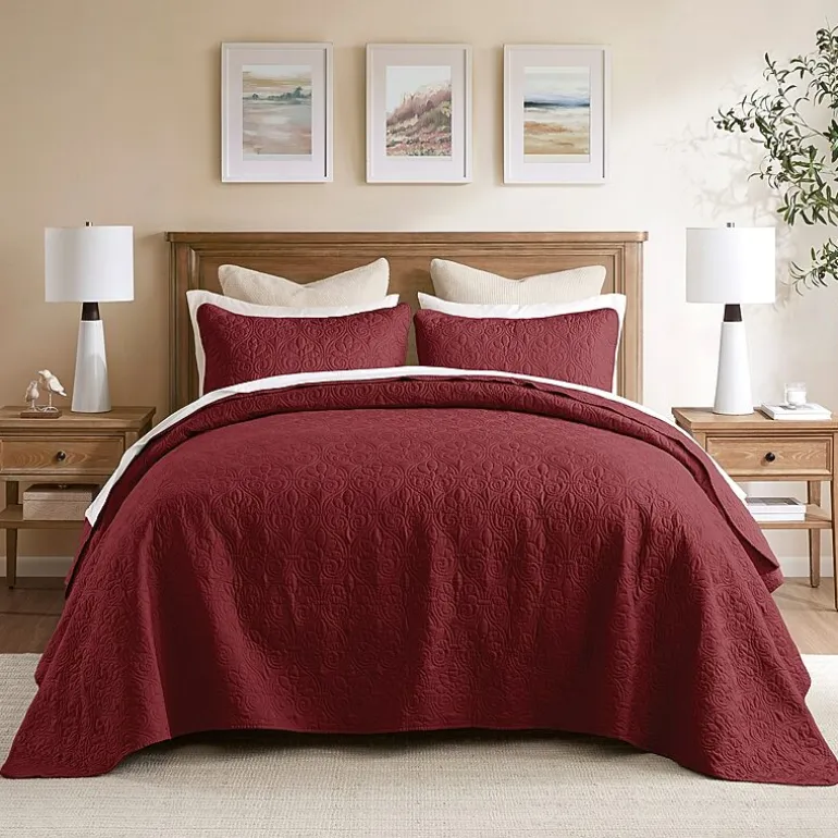 Madison Park Mansfield Oversized Antimicrobial Treated 3pc Bedspread Set