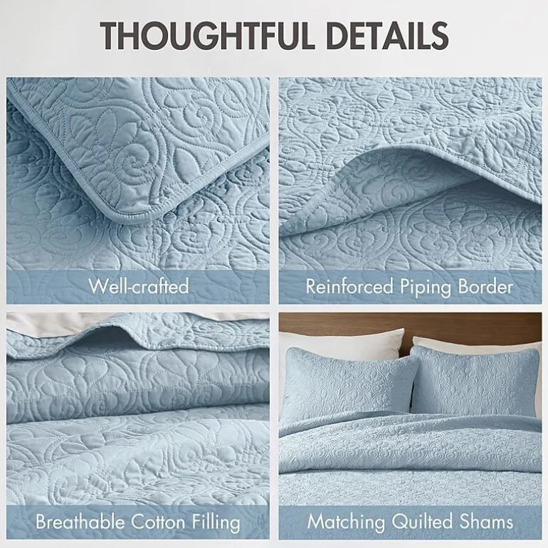 Madison Park Mansfield Oversized Antimicrobial Treated 3pc Bedspread Set
