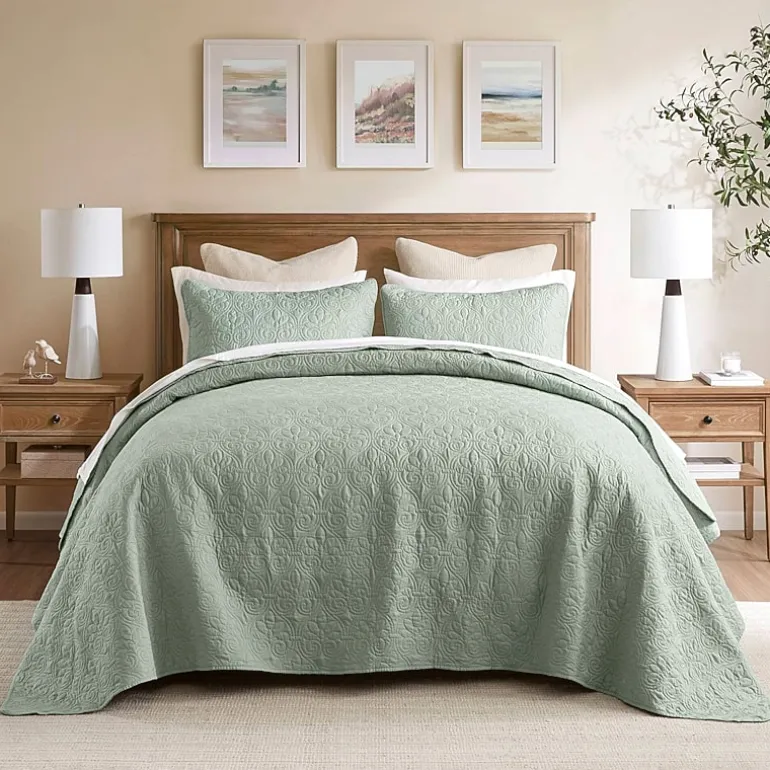 Madison Park Mansfield Oversized Antimicrobial Treated 3pc Bedspread Set