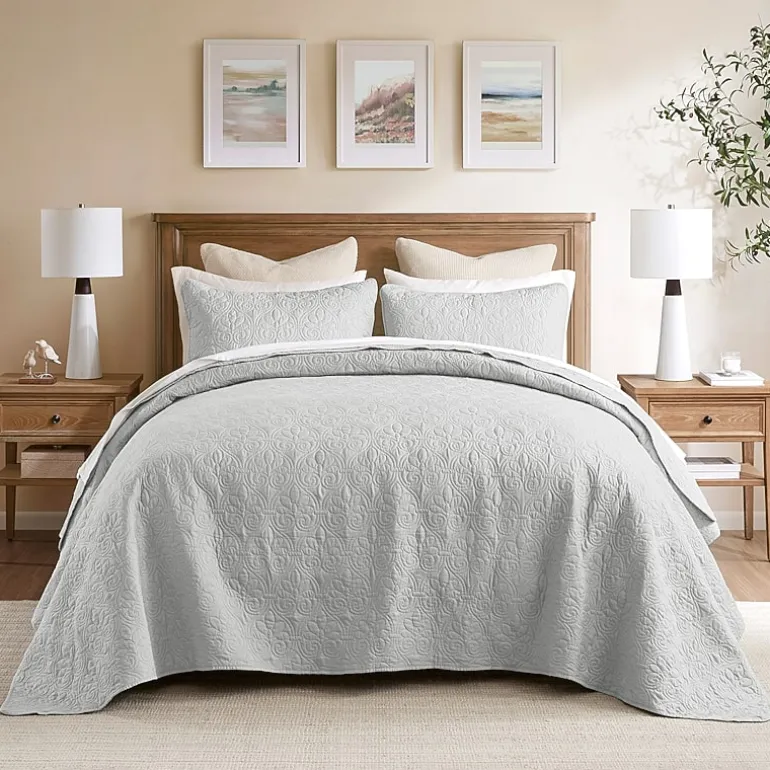 Madison Park Mansfield Oversized Antimicrobial Treated 3pc Bedspread Set