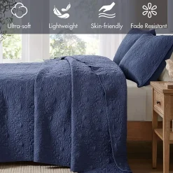 Madison Park Mansfield Oversized Antimicrobial Treated 3pc Bedspread Set