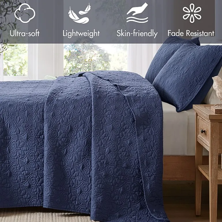 Madison Park Mansfield Oversized Antimicrobial Treated 3pc Bedspread Set