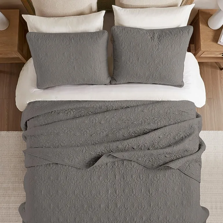 Madison Park Mansfield Oversized Antimicrobial Treated 3pc Bedspread Set