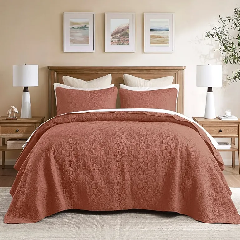 Madison Park Mansfield Oversized Antimicrobial Treated 3pc Bedspread Set