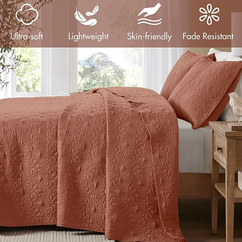 Madison Park Mansfield Oversized Antimicrobial Treated 3pc Bedspread Set