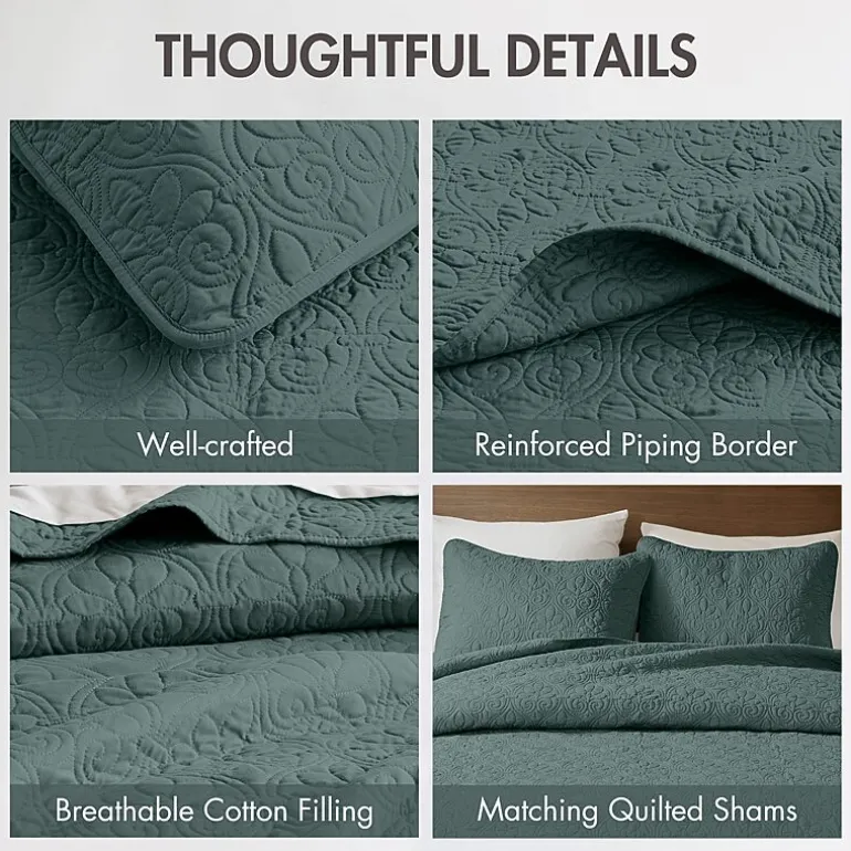 Madison Park Mansfield Oversized Antimicrobial Treated 3pc Bedspread Set