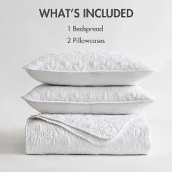 Madison Park Mansfield Oversized Antimicrobial Treated 3pc Bedspread Set