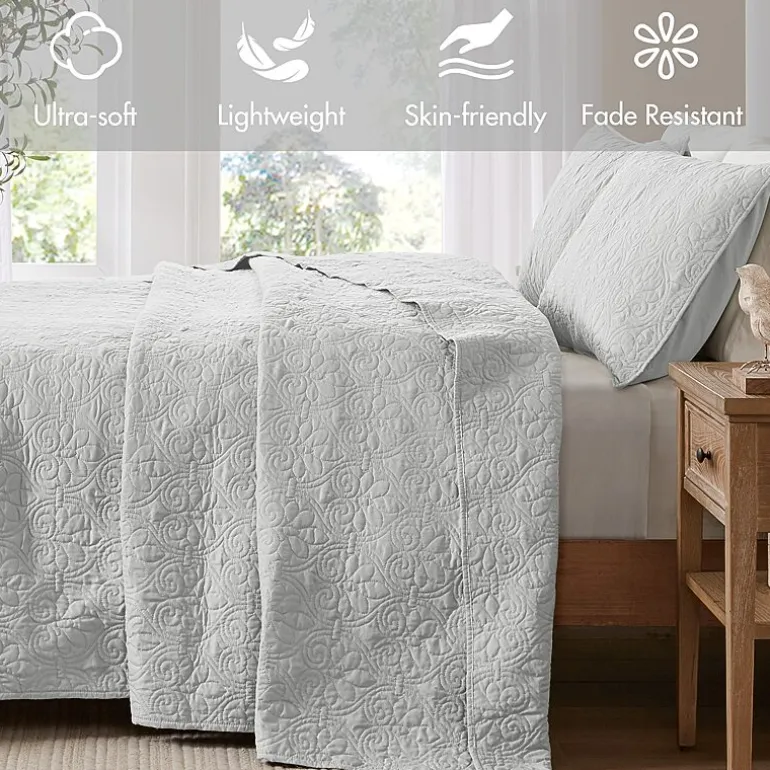 Madison Park Mansfield Oversized Antimicrobial Treated 3pc Bedspread Set