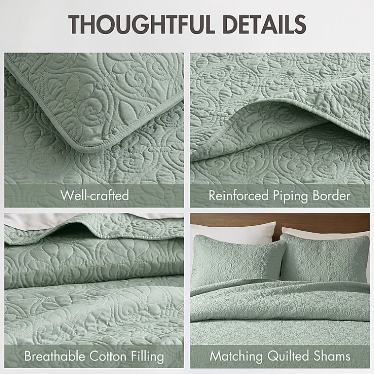 Madison Park Mansfield Oversized Antimicrobial Treated 3pc Bedspread Set