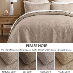 Madison Park Mansfield Oversized Antimicrobial Treated 3pc Bedspread Set