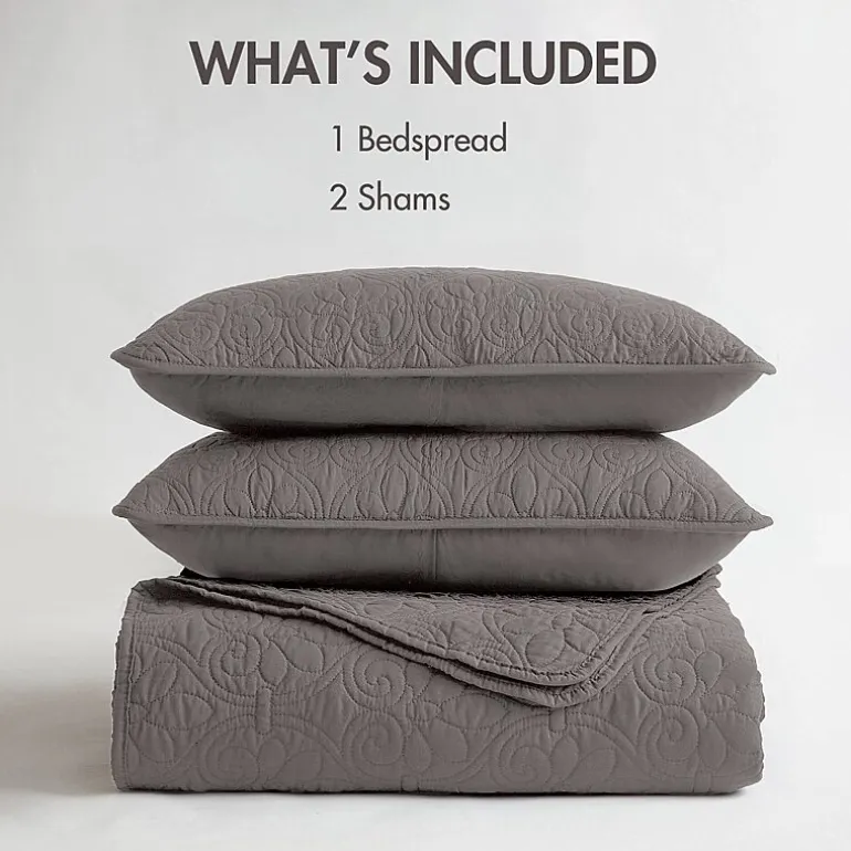 Madison Park Mansfield Oversized Antimicrobial Treated 3pc Bedspread Set