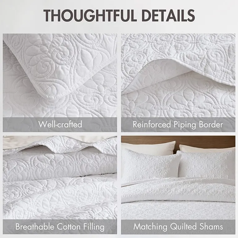 Madison Park Mansfield Oversized Antimicrobial Treated 3pc Bedspread Set