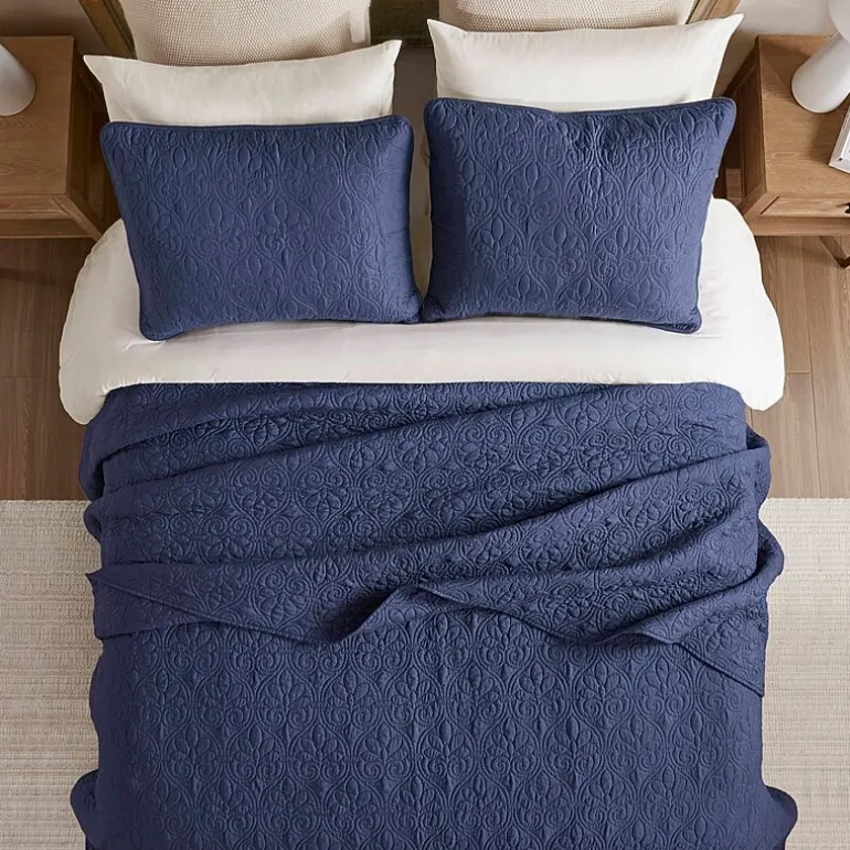 Madison Park Mansfield Oversized Antimicrobial Treated 3pc Bedspread Set