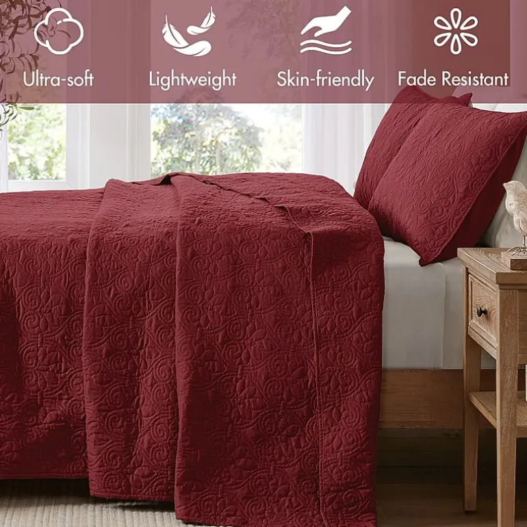Madison Park Mansfield Oversized Antimicrobial Treated 3pc Bedspread Set
