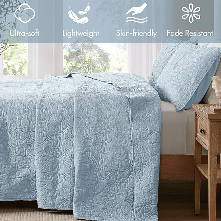 Madison Park Mansfield Oversized Antimicrobial Treated 3pc Bedspread Set
