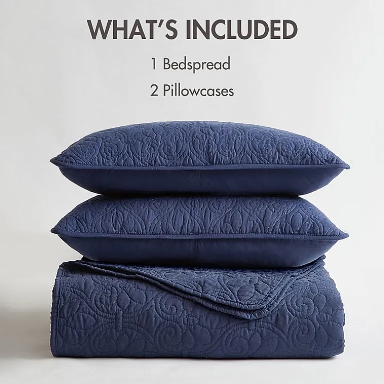 Madison Park Mansfield Oversized Antimicrobial Treated 3pc Bedspread Set