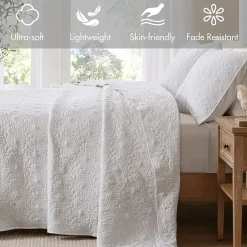 Madison Park Mansfield Oversized Antimicrobial Treated 3pc Bedspread Set