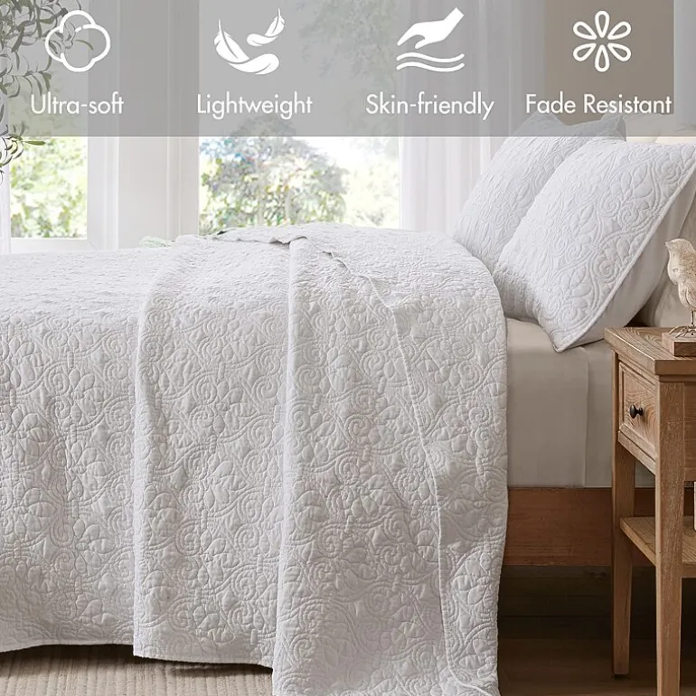 Madison Park Mansfield Oversized Antimicrobial Treated 3pc Bedspread Set