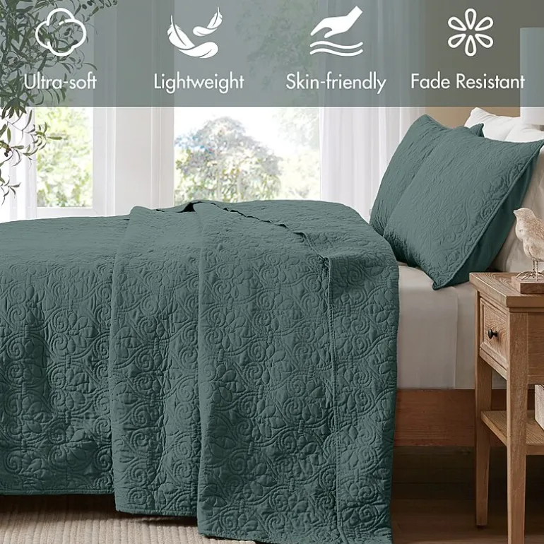 Madison Park Mansfield Oversized Antimicrobial Treated 3pc Bedspread Set