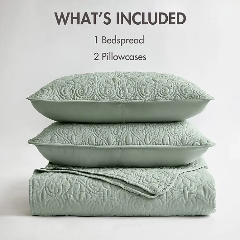 Madison Park Mansfield Oversized Antimicrobial Treated 3pc Bedspread Set