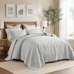 Madison Park Mansfield Oversized Antimicrobial Treated 3pc Bedspread Set