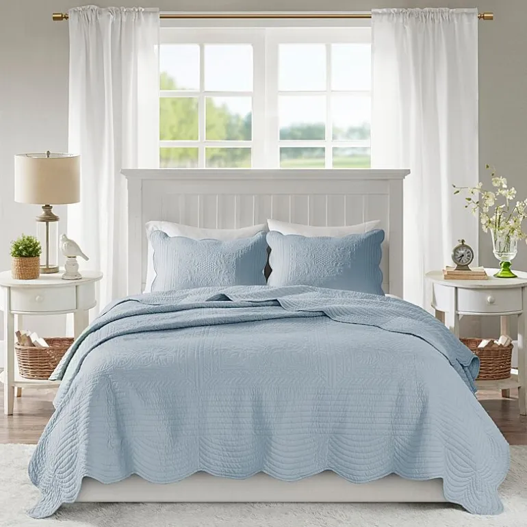 Madison Park Marino 3-Pc Reversible Scalloped Edge Quilt Set