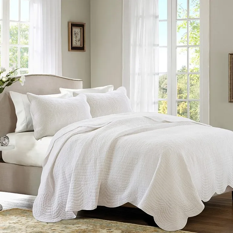 Madison Park Marino 3-Pc Reversible Scalloped Edge Quilt Set