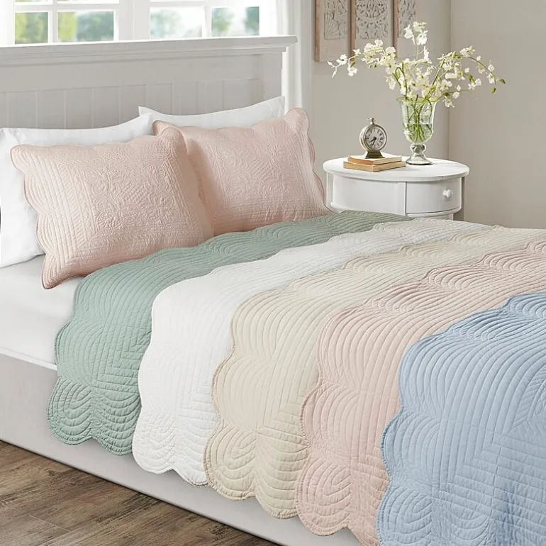 Madison Park Marino 3-Pc Reversible Scalloped Edge Quilt Set
