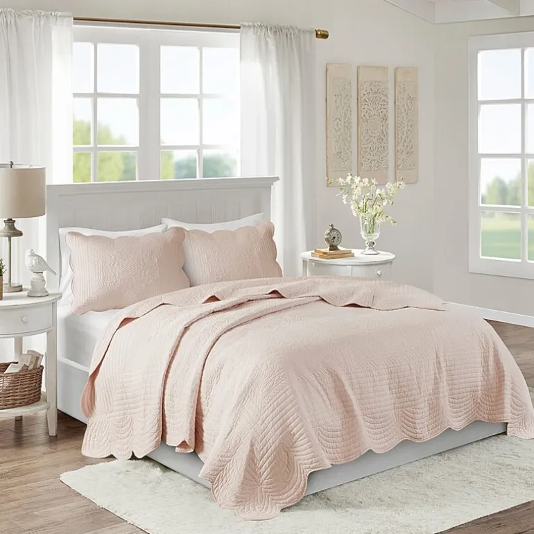 Madison Park Marino 3-Pc Reversible Scalloped Edge Quilt Set