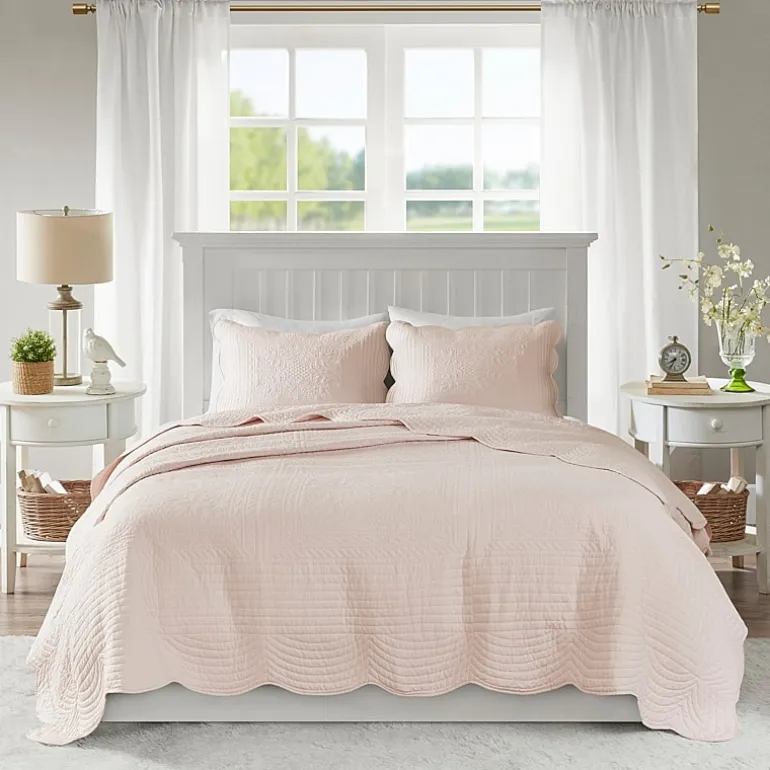 Madison Park Marino 3-Pc Reversible Scalloped Edge Quilt Set